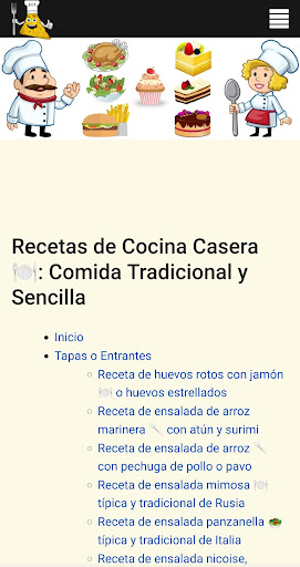 Android application Recetas de Cocina Casera screenshort
