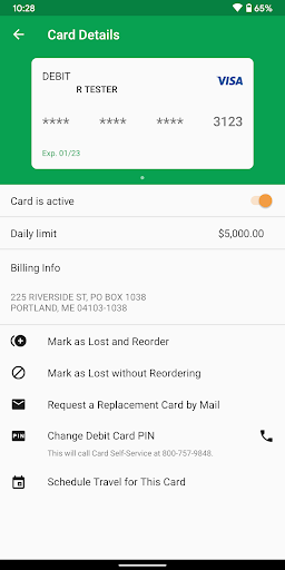 Evergreen CU Mobile Banking Screen 2
