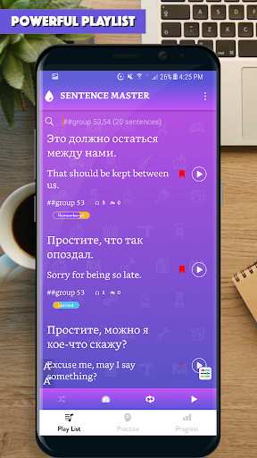 Android application Russian Sentence Master 3 screenshort