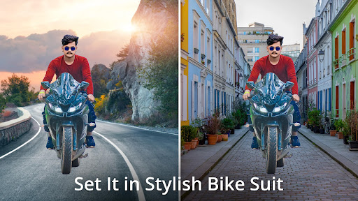 Android application Man Bike Rider Photo Editor screenshort