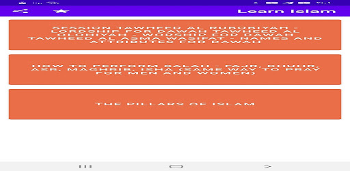 Android application Learn Islam screenshort