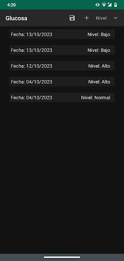 Android application Registro Vital screenshort