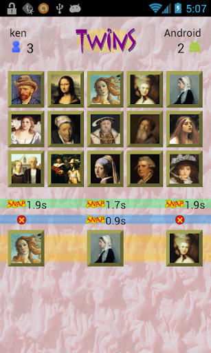 Twins Memory Tournament Screen 2