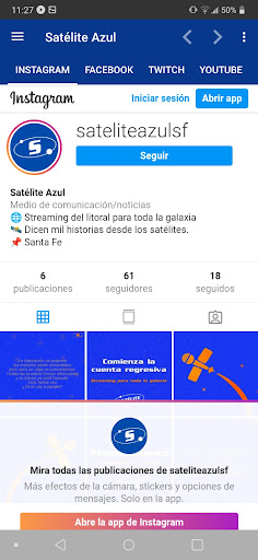 Satélite Azul - Streaming Screen 2