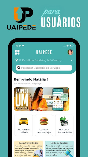 Android application UaiPede Usuários screenshort