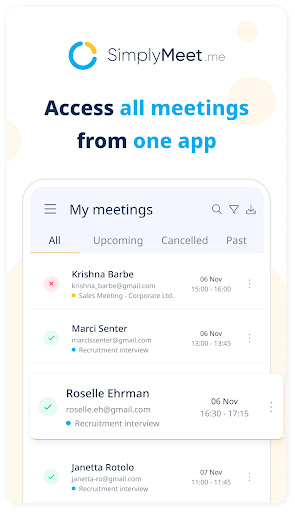 Android application SimplyMeet.me screenshort