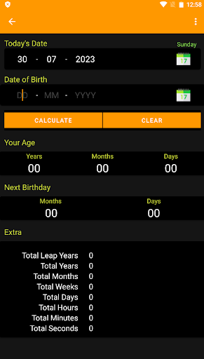Age Calculator Screen 2