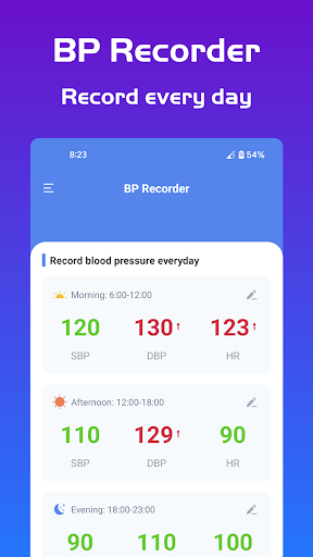 Android application BP Recorder screenshort