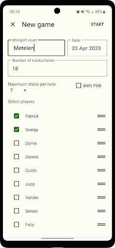 Eingelocht: Minigolf Scorecard Screen 2