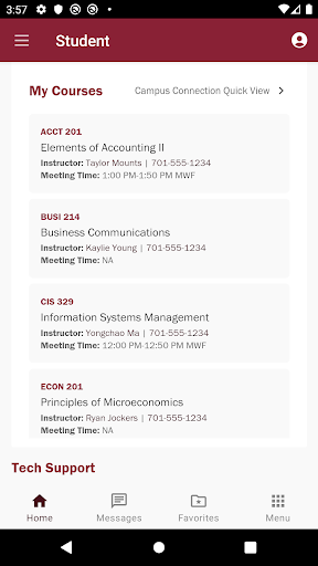 myVCSU Screen 2