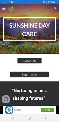Android application Sunshine Day Care screenshort