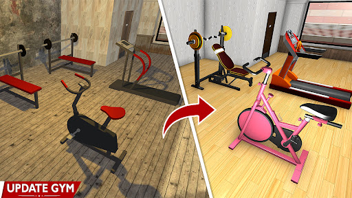 Android application Idle Fitness Gym Workout Games screenshort