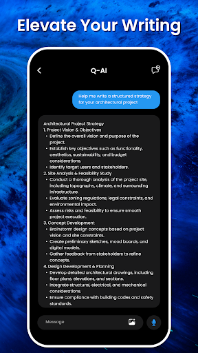 Screenshot of Q-AI Chatbot Assistant