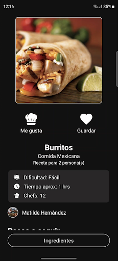 Android application ComidaApp screenshort