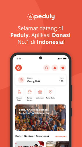 Android application Peduly - Donasi, Zakat, Wakaf screenshort