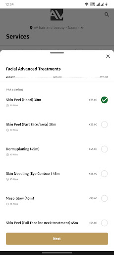 AV Salons & Clinic Screen 3