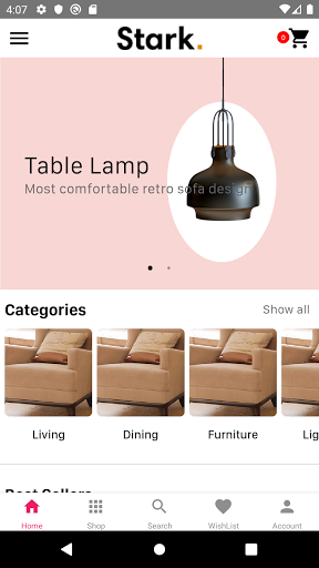 Android application Stark Furniture PrestaShop screenshort