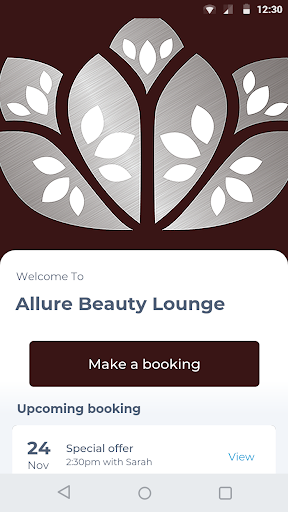 Android application Allure Beauty Lounge screenshort