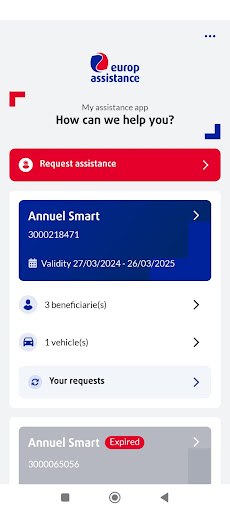 Android application Europ Assistance Belgium screenshort