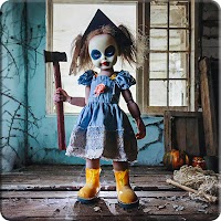 邪悪な家の怖い人形の女の子