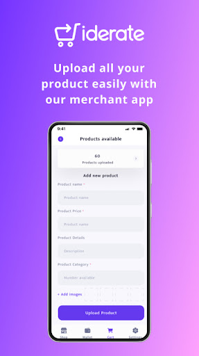 Android application Iderate Merchant screenshort
