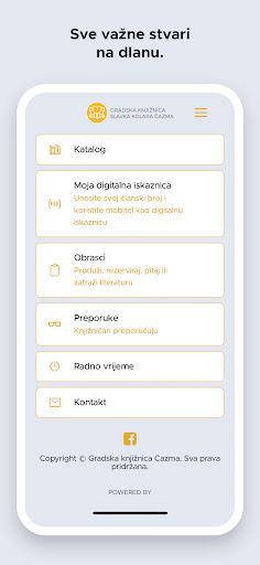 Android application Gradska knjižnica Čazma screenshort
