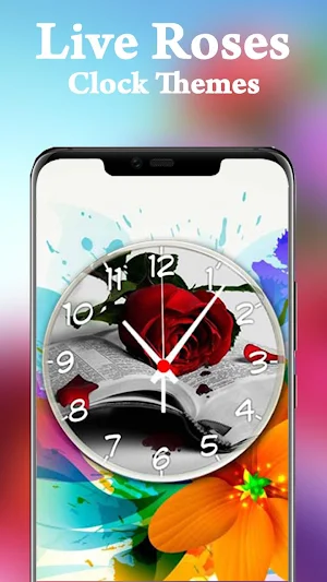 Rose Live Clock Wallpaper - Flower Clock on Screen screenshot 10