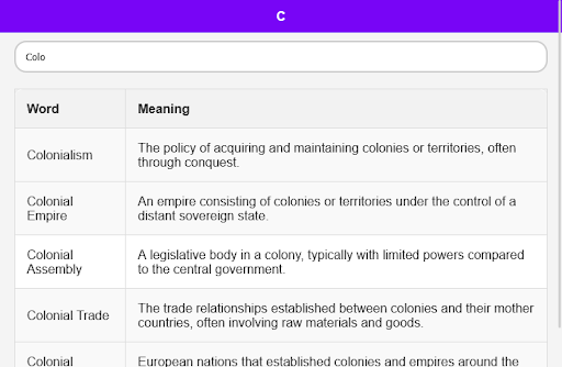 World History Dictionary
