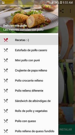 Android application Recetas de Pollo screenshort