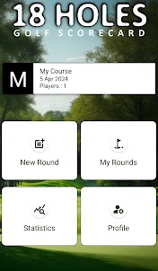 18 Holes - Golf Scorecard