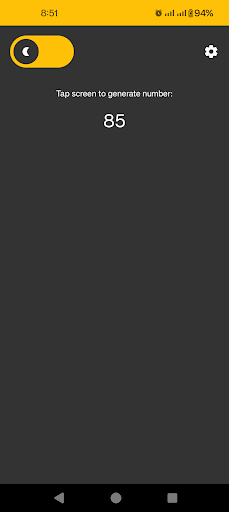 Android application Random Number screenshort