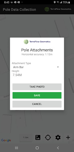 TerraFlow Pole Mapper Screen 2