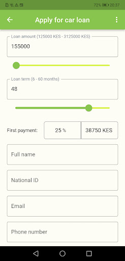 Loan Finder Screen 2