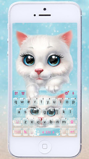 Pretty Cute Cat Keyboard Theme Screenshot 1 - AppWisp.com