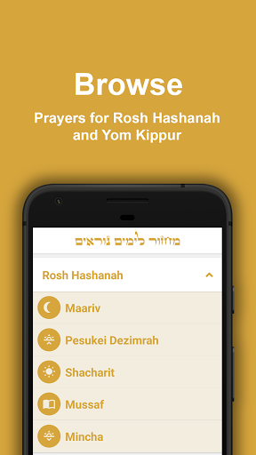 Android application Yamim Noraim Machzor screenshort