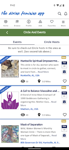 The divine feminine app Screen 3