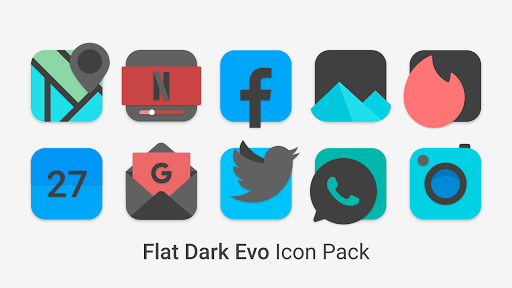 Screenshot of Flat Dark Evo - Icon Pack
