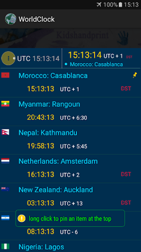 Android application World Clock Pro screenshort