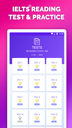 Screenshot of IELTS® Reading Tests