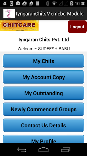 IYNGARAN CHITS - Member Module