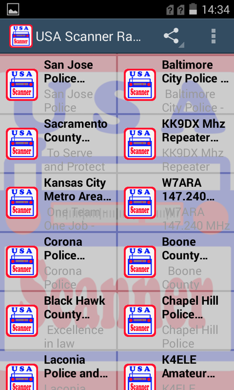 Android application USA Scanner Radio screenshort