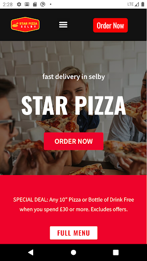 Android application Star Hot Pizza - Selby screenshort