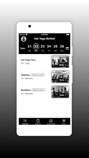Android application Hot Yoga Belfast screenshort