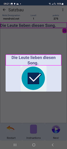 German sentence learn Satzbau