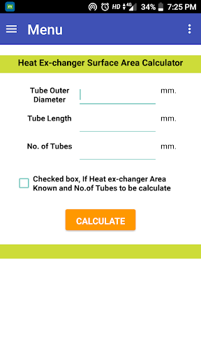 Android application Heat Exchanger Area Pro screenshort