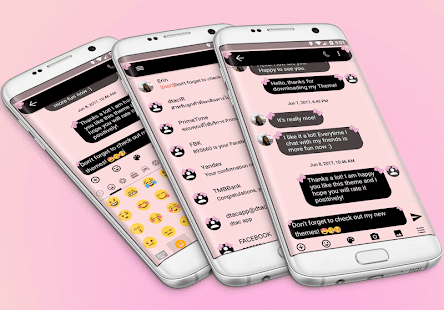 SMS Messages Bow Pink Pastel Theme 320 APK screenshots 1
