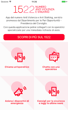 Android application 1522 Anti Violenza e Stalking screenshort