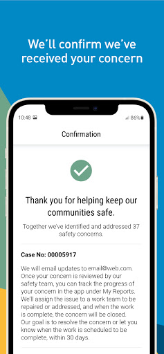 Screenshot of PG&E Report It