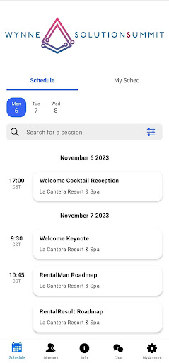 Android application Wynne Summit screenshort