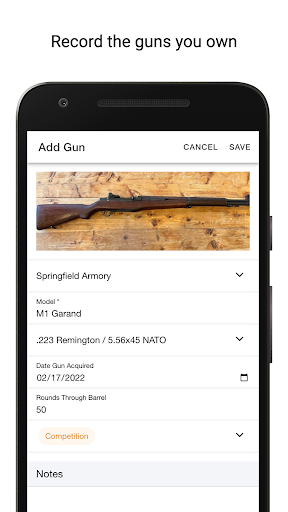 Android application Range Log screenshort